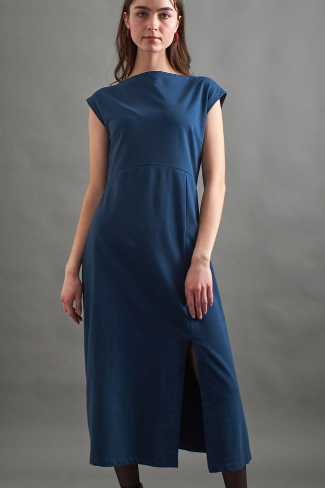 Elise Sheath Dress - Loop Knit Blue Koraa Elise Sheath Dress - Loop Knit Blue Koraa