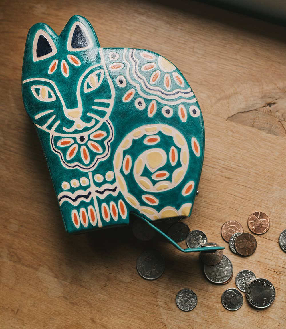 Turquoise Cat Piggy Bank