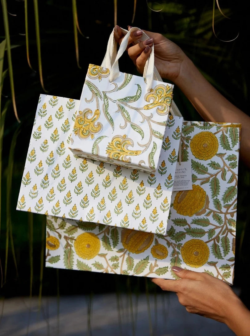 Block Printed Gift Bag - Assorted Prints