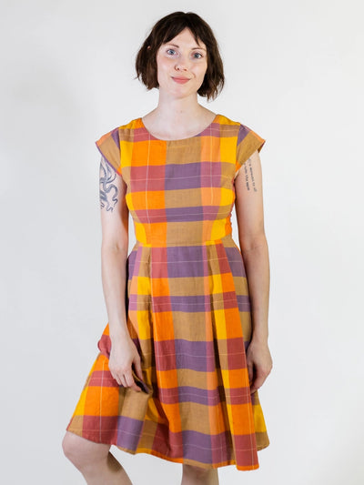 Devonshire Dress - Sunset Plaid