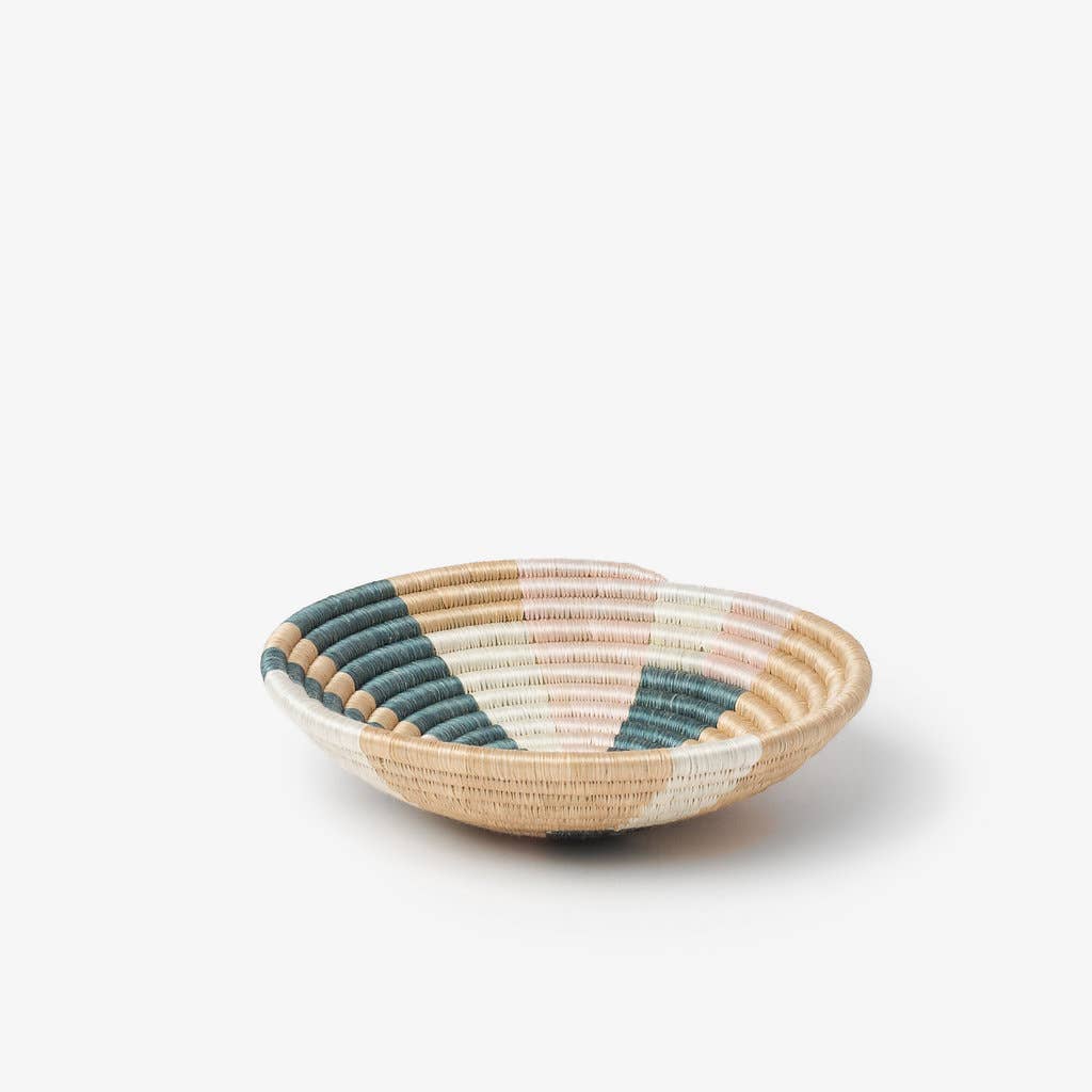 Prism Woven Bowls Coral & Teal - Medium