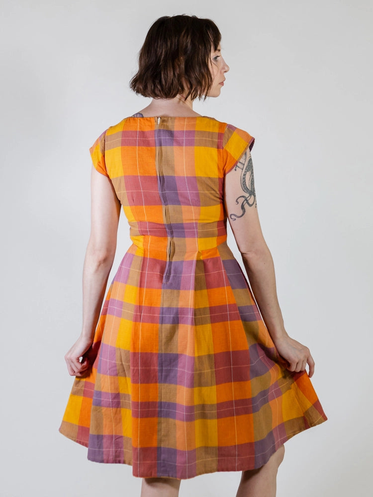 Devonshire Dress - Sunset Plaid