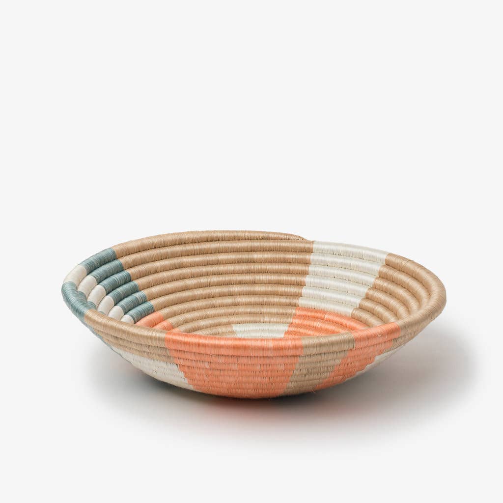 Prism Woven Bowls Coral & Teal - Medium