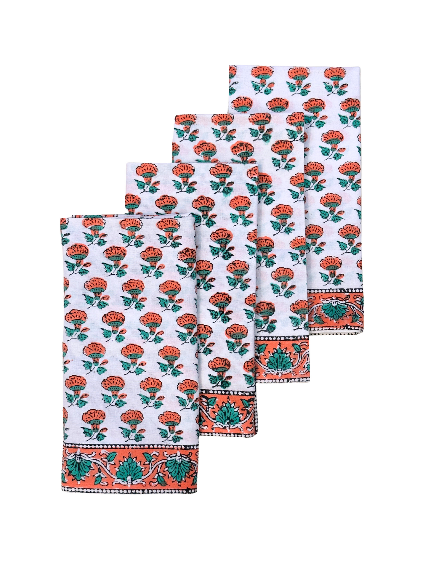 Peach Blossom Blockprint Napkin Set