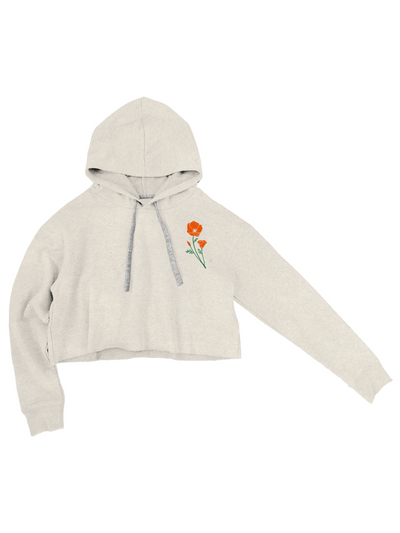 Berkeley California Poppy Cropped Hoodie - Women's