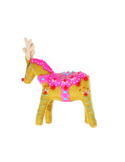 Reindeer Mantel Topper - Mustard