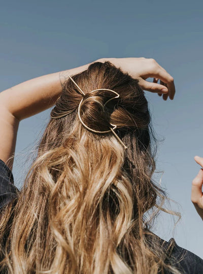 Crescent Moon Hair Stick - Gold
