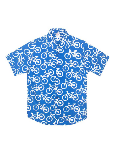 Slim Fit Batik Shirt - Blue Bikes