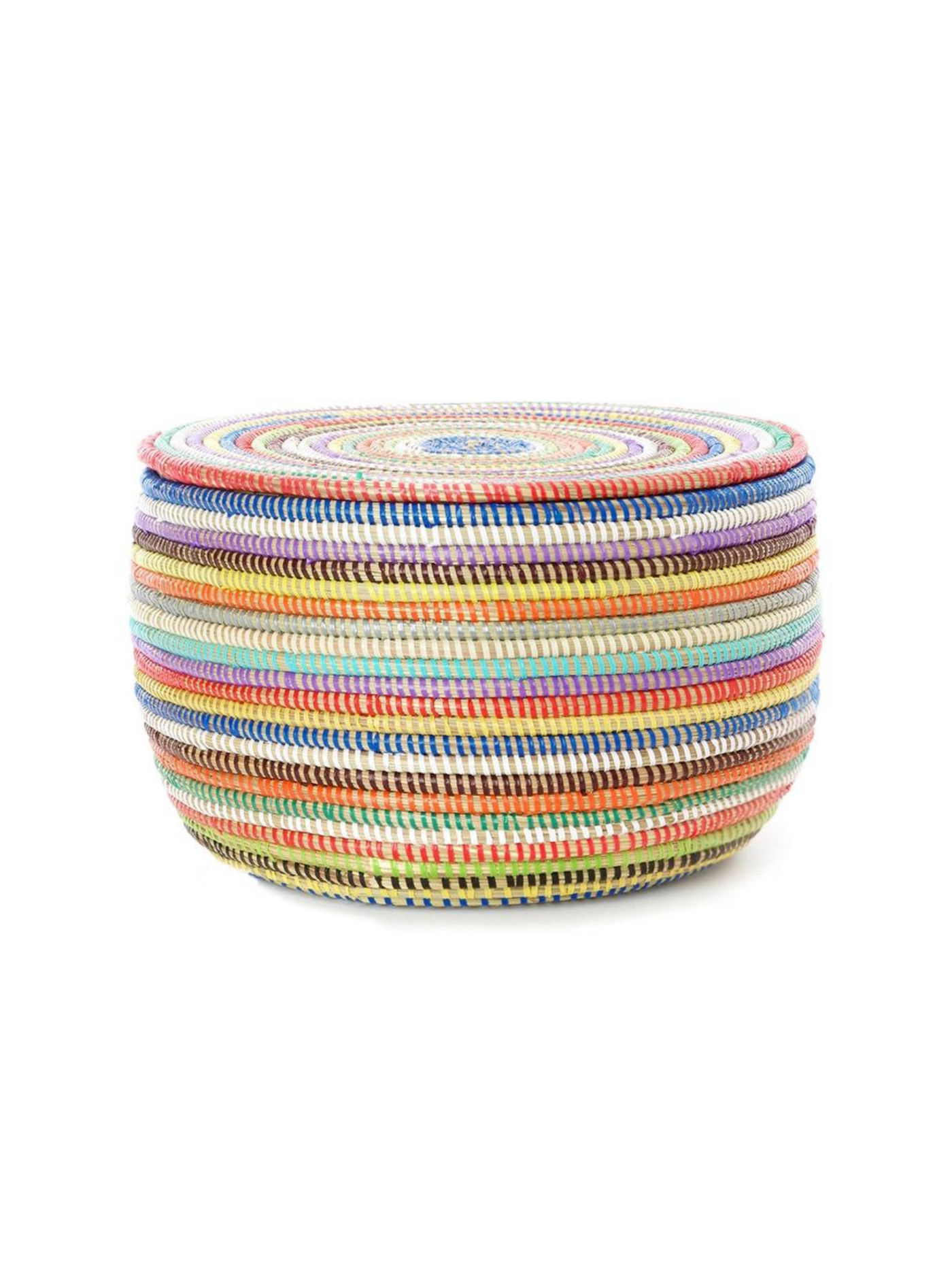 Rainbow Stripe Flat Top Storage Basket