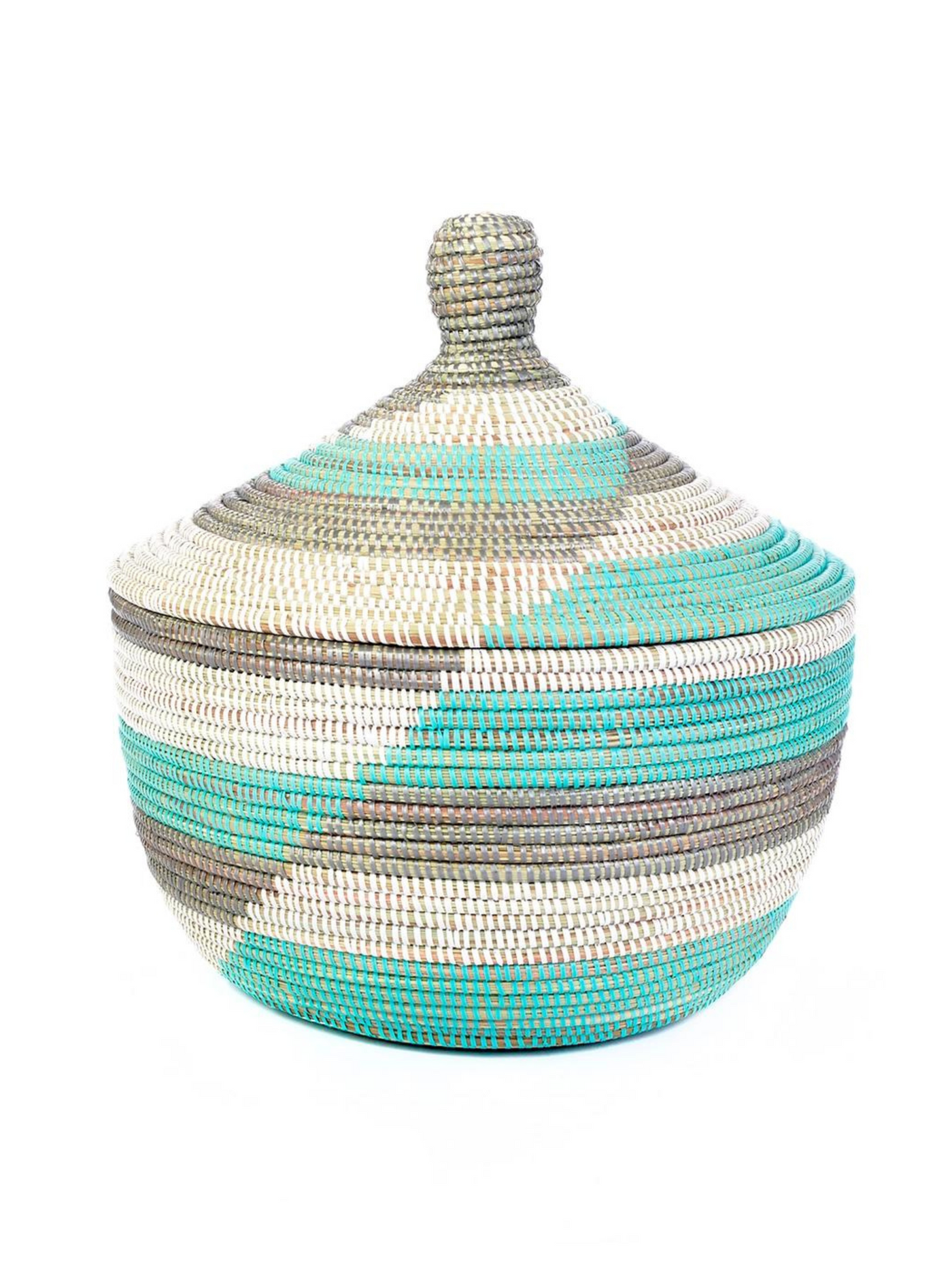 Aqua, Silver & White Warming Basket