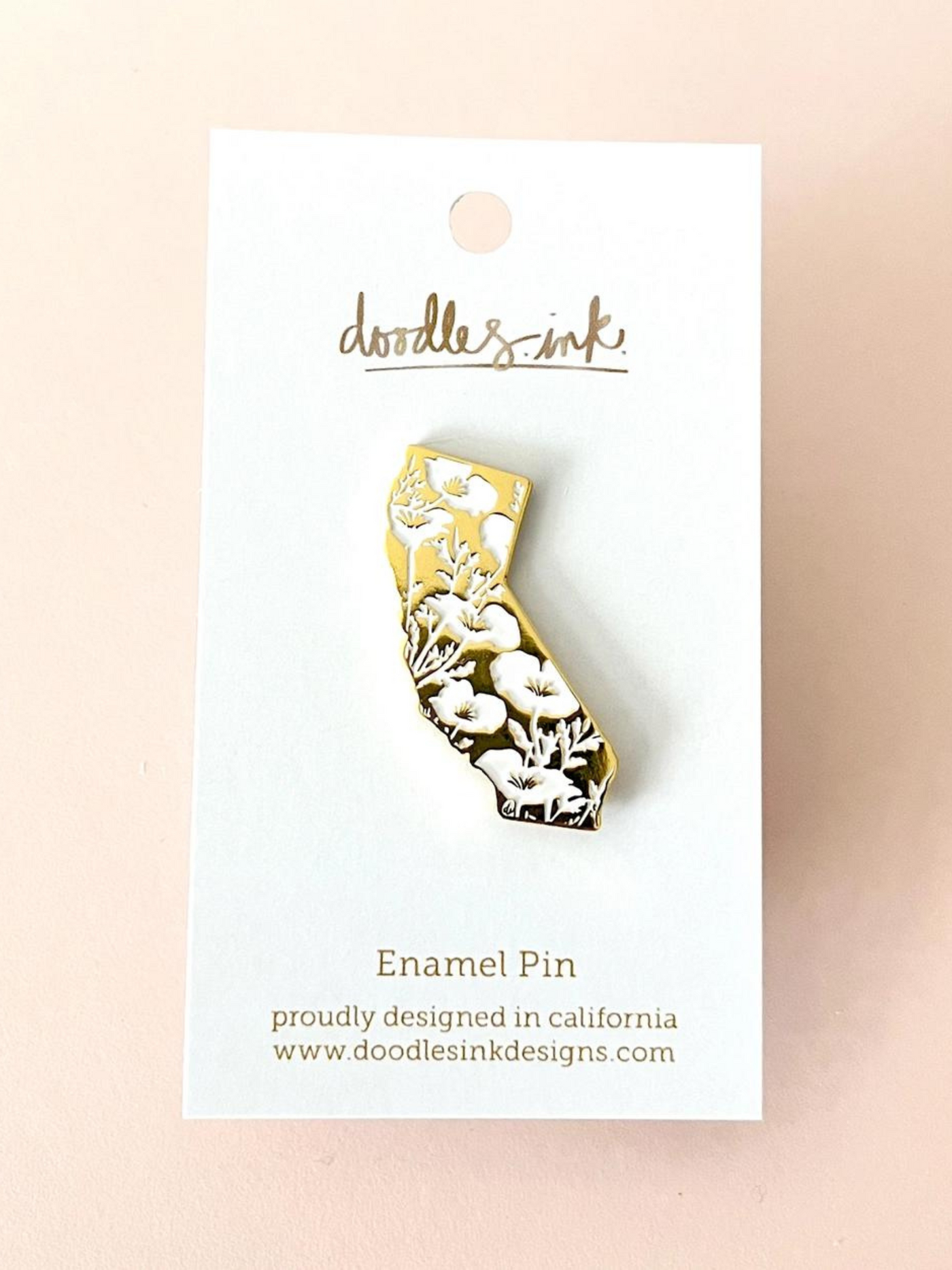 Golden California State Pin