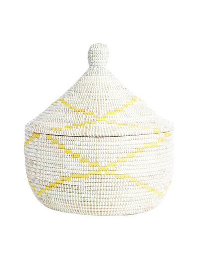 Yellow & White Garland Warming Basket