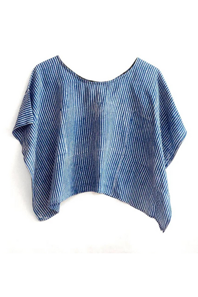 Indigo Stripes Crop Top