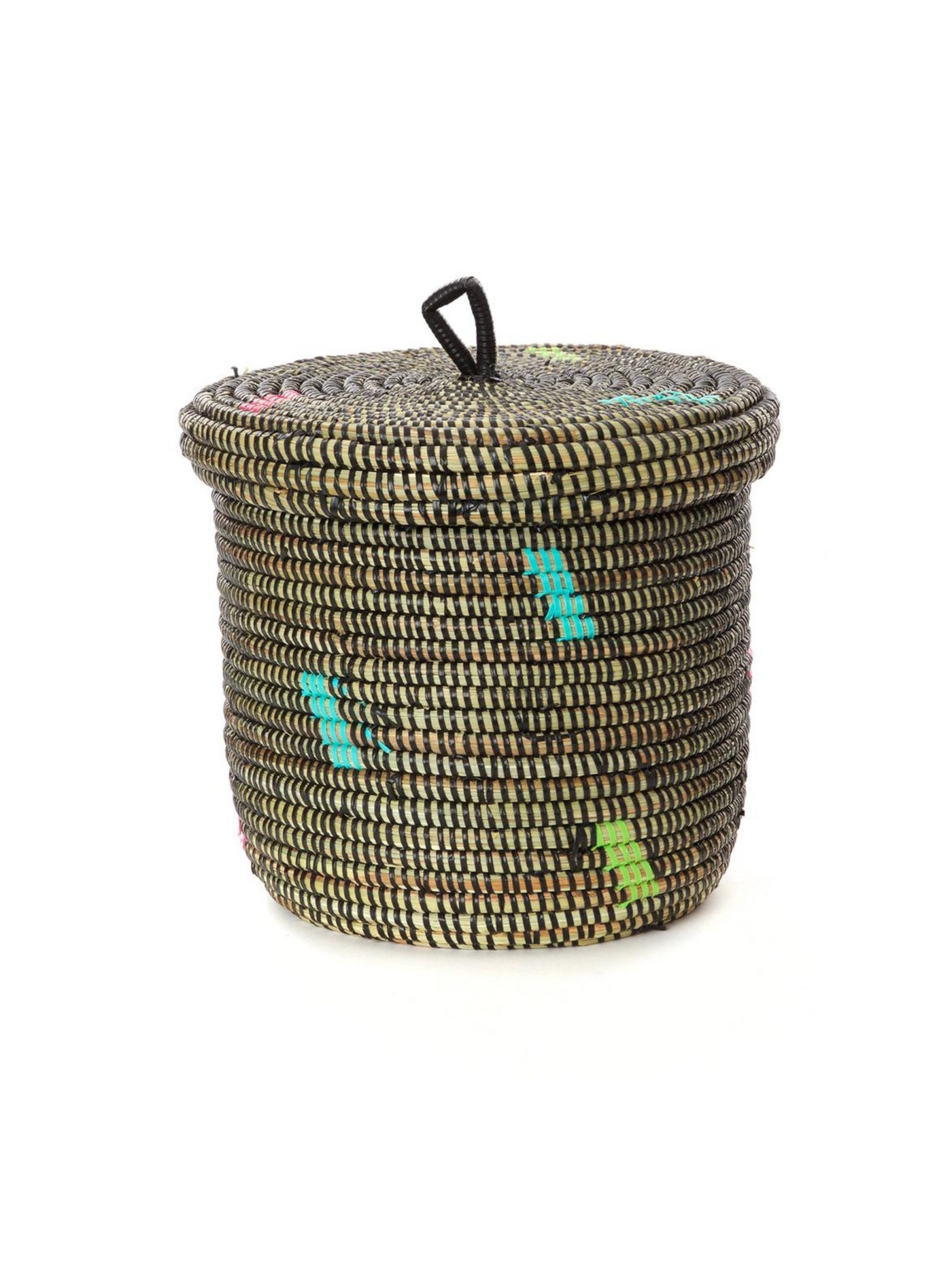 Black Confetti Woven Storage Container