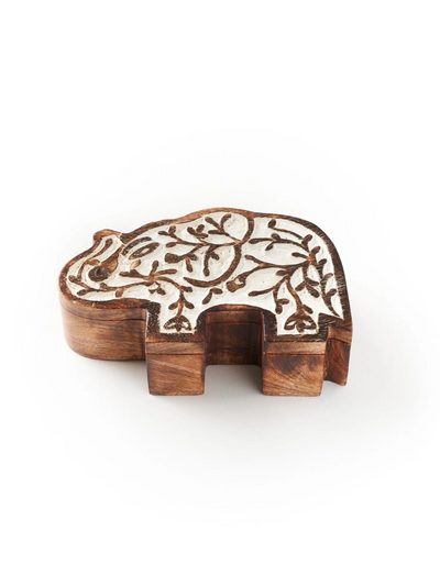 Elephant Antique Finish Pivot Box