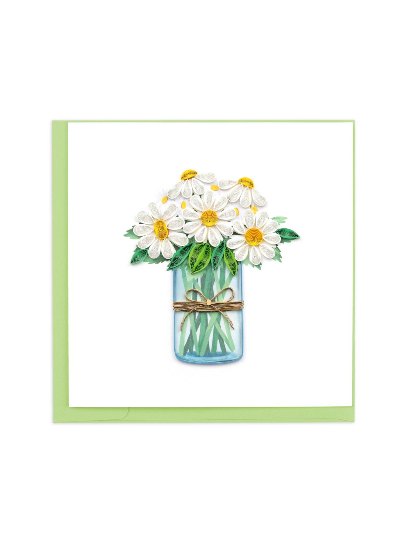 White Daisies in Jar Quilling Card