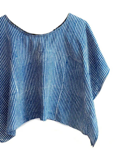 Indigo Stripes Crop Top