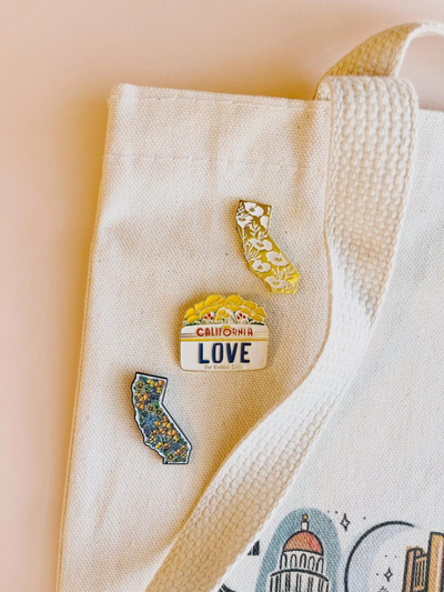 Golden California State Pin