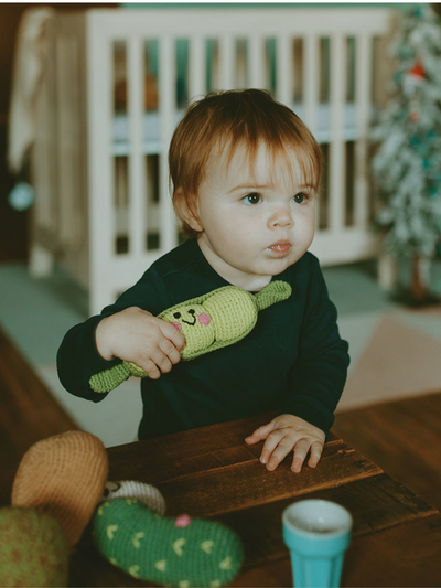 Friendly Plush Peapod Rattle