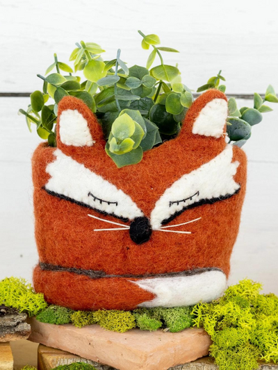Fox Felt Planter Pot