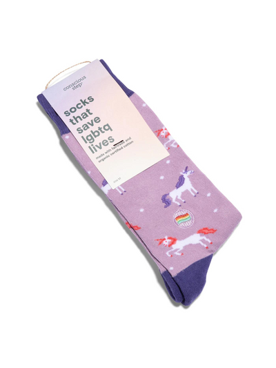 Socks That Save LGBTQ Lives (Purple Unicorn)