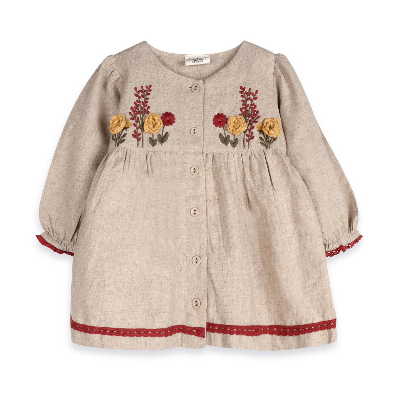 Ravello Embroidered Baby Dress & Bloomer (Linen Blend)