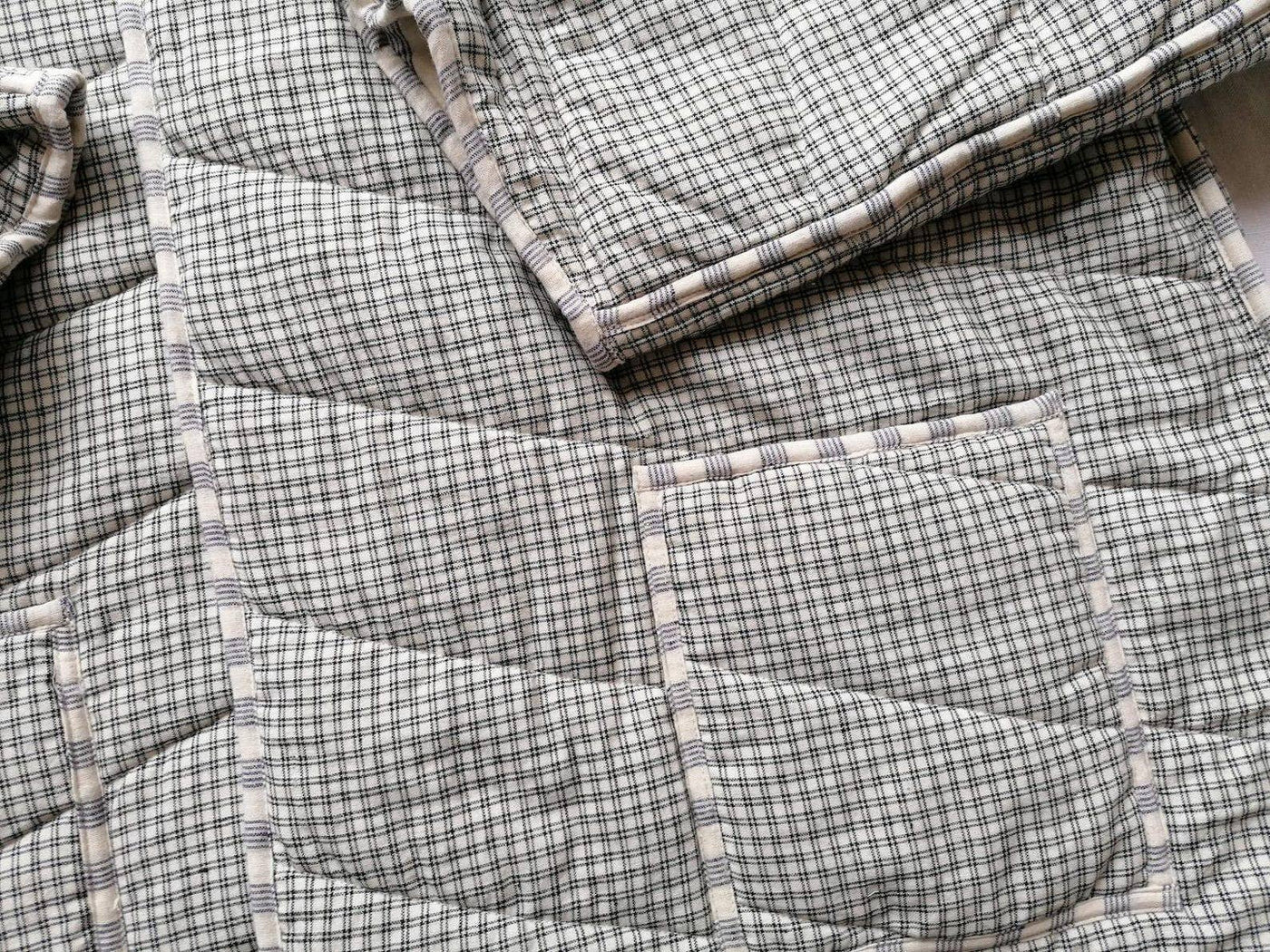 Quilted Reversible Jacket - Japanese Checks Belted