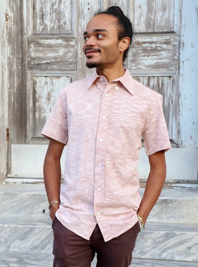 Salmon Ikat Button Down Shirt