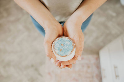 Crystal bath bomb - Turquoise, Blue + Gold