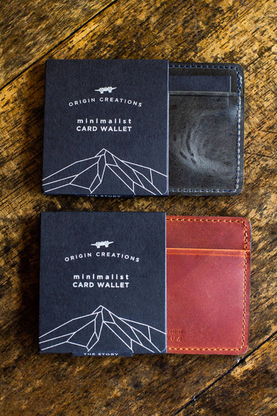 Leather Card Wallet - Electric Black