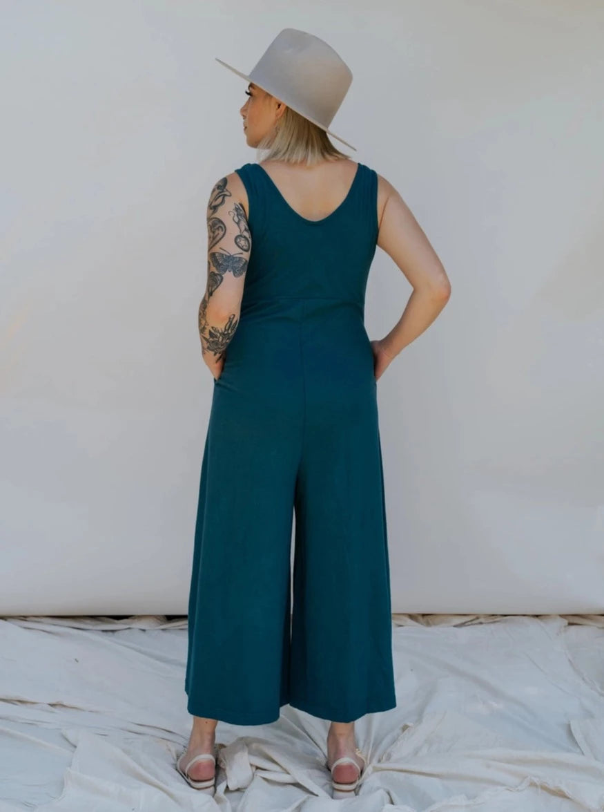 Lakeside Wide Leg Jumpsuit - Rich Teal