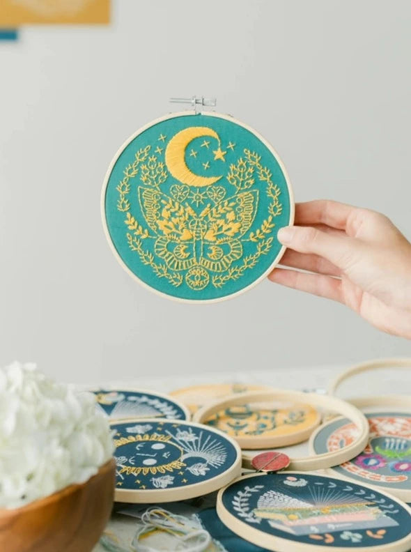 Lunar Moth Embroidery Kit