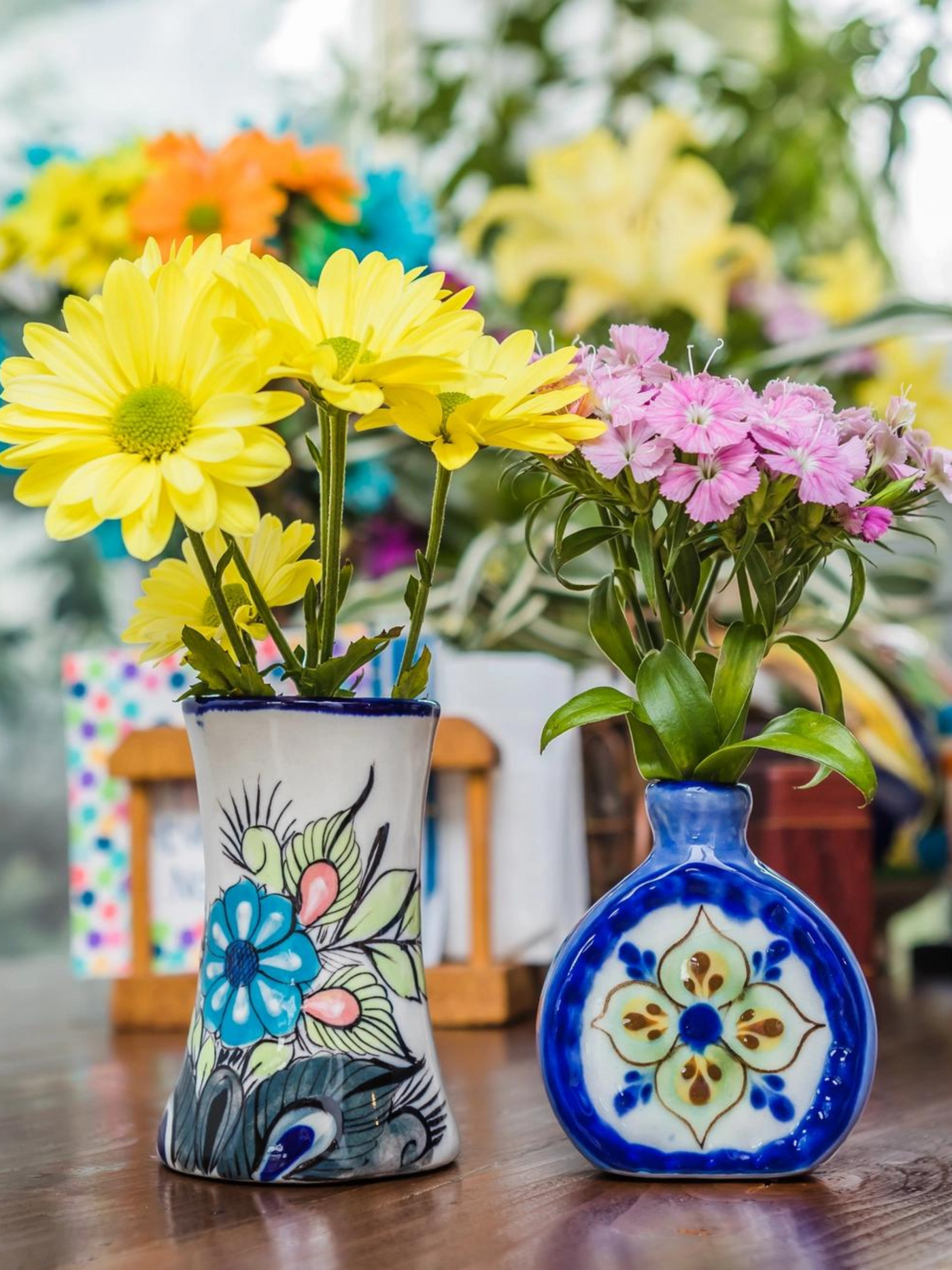 Stoneware Hummingbird Vase