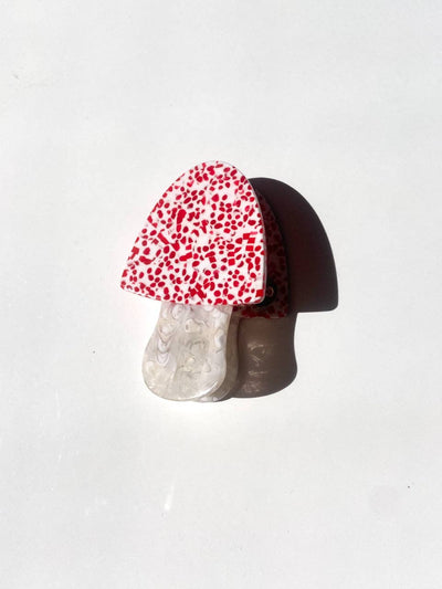 Hand-painted Toadstool Mushroom Claw Hair Clip