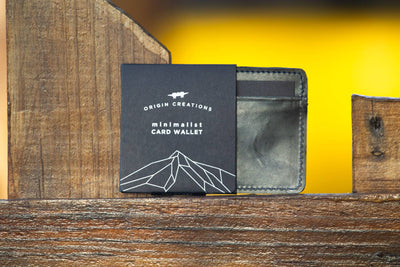 Leather Card Wallet - Electric Black