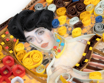 Artist Series: Quilled Lady in Gold Klimt Greeting Card