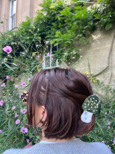 Hand-painted Toadstool Mushroom Claw Hair Clip