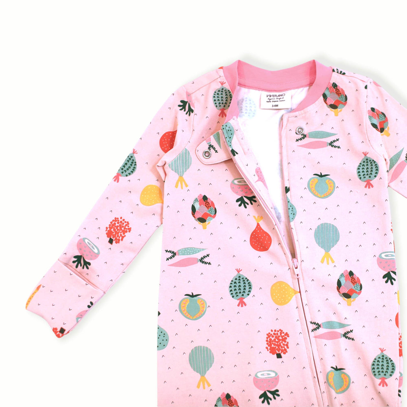 Veggie Zipper Footie Baby Romper (Organic Cotton)