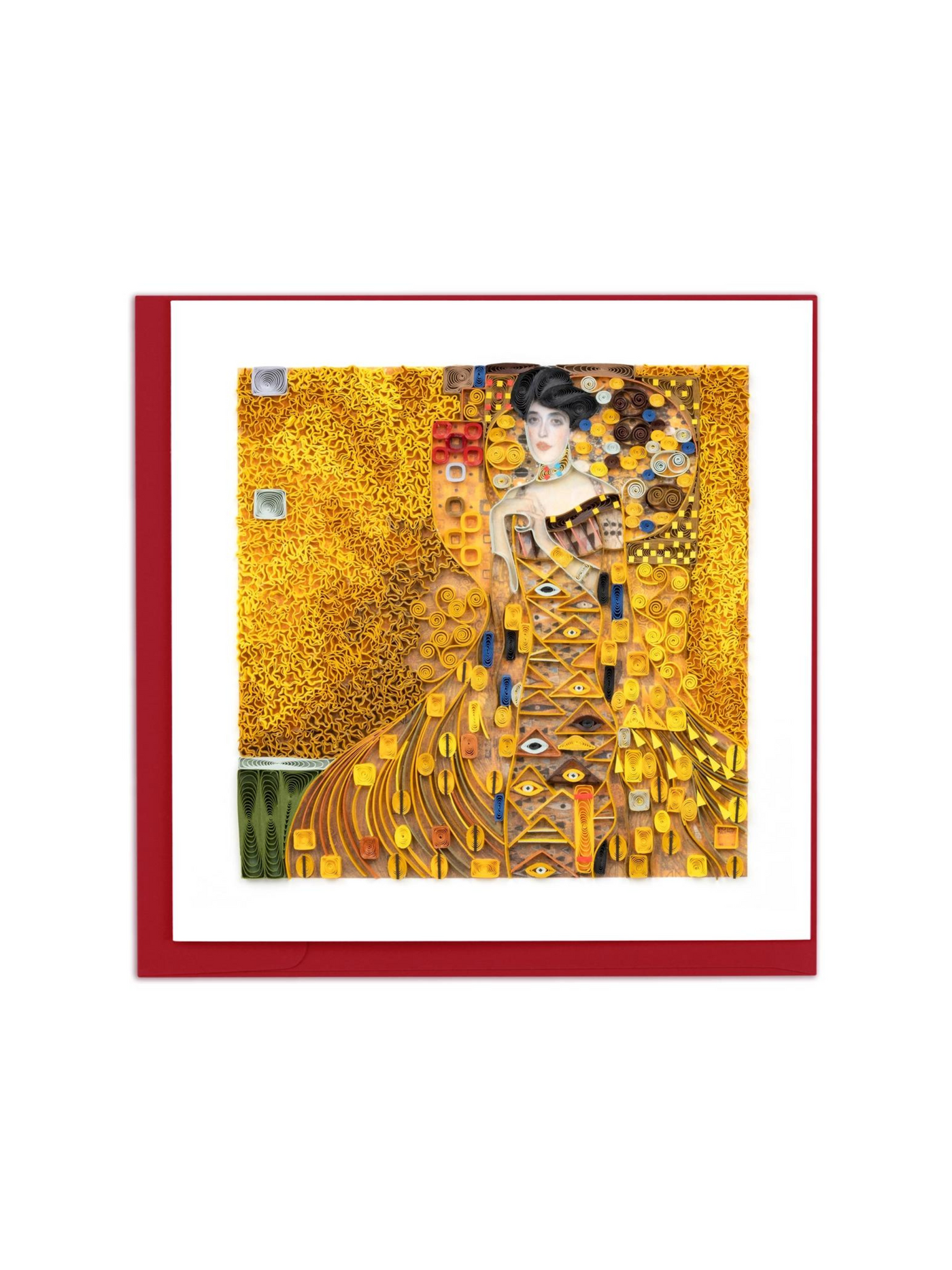Artist Series: Quilled Lady in Gold Klimt Greeting Card
