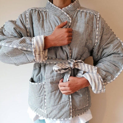 Quilted Reversible Jacket - Japanese Checks Belted