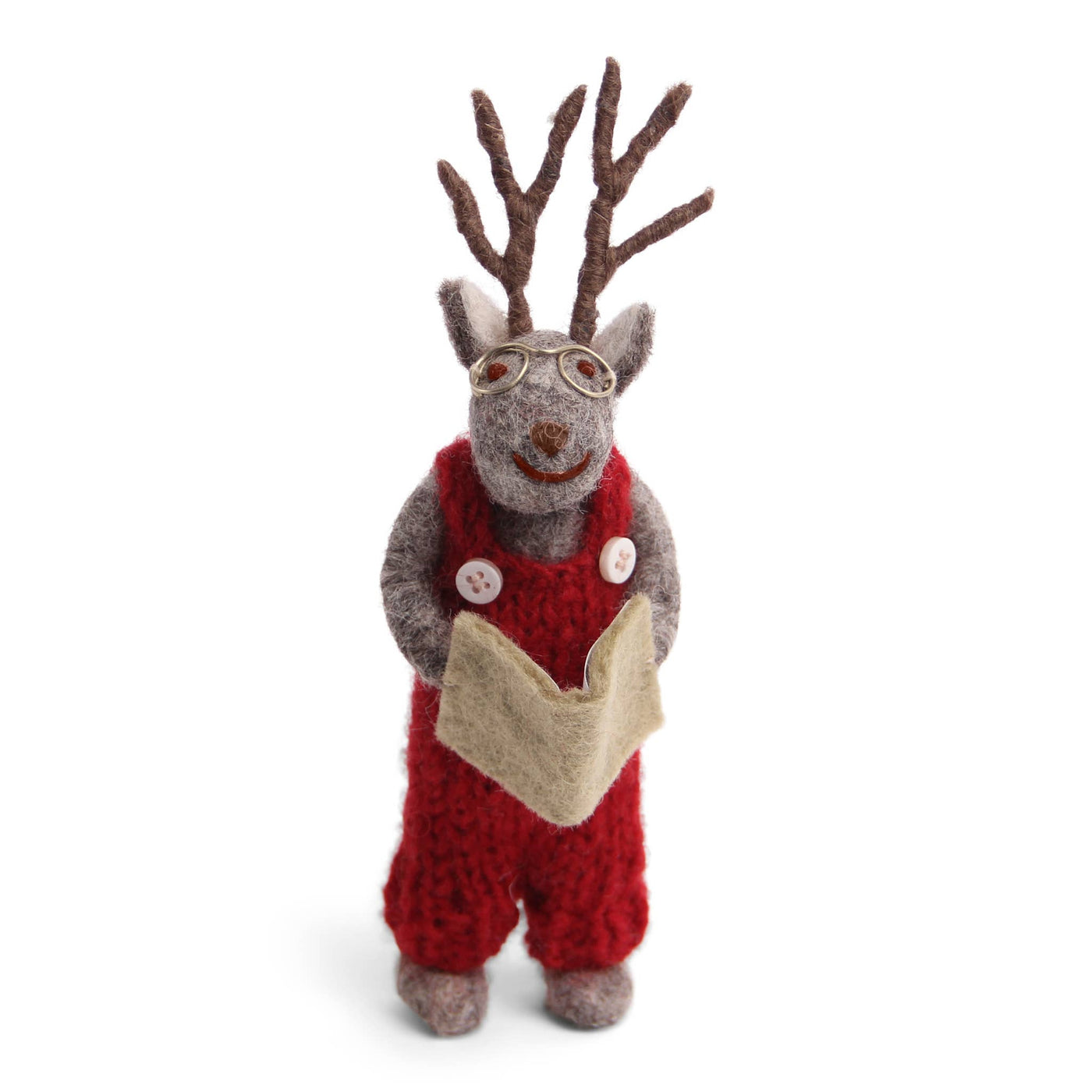 Grey Boy Deer w/Book
