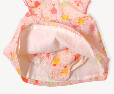 Veggie Baby Cap Sleeve Muslin Dress Bloomer (Organic Muslin)