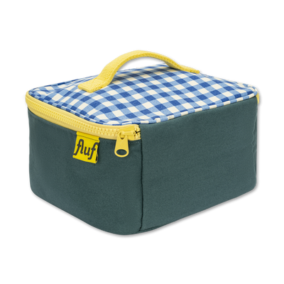 Square Lunch Zip Bag - Gingham Blue