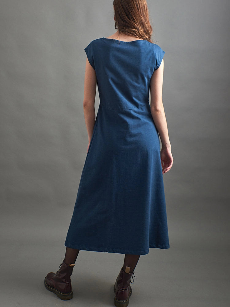 Elise Sheath Dress - Loop Knit Blue Koraa Elise Sheath Dress - Loop Knit Blue Koraa