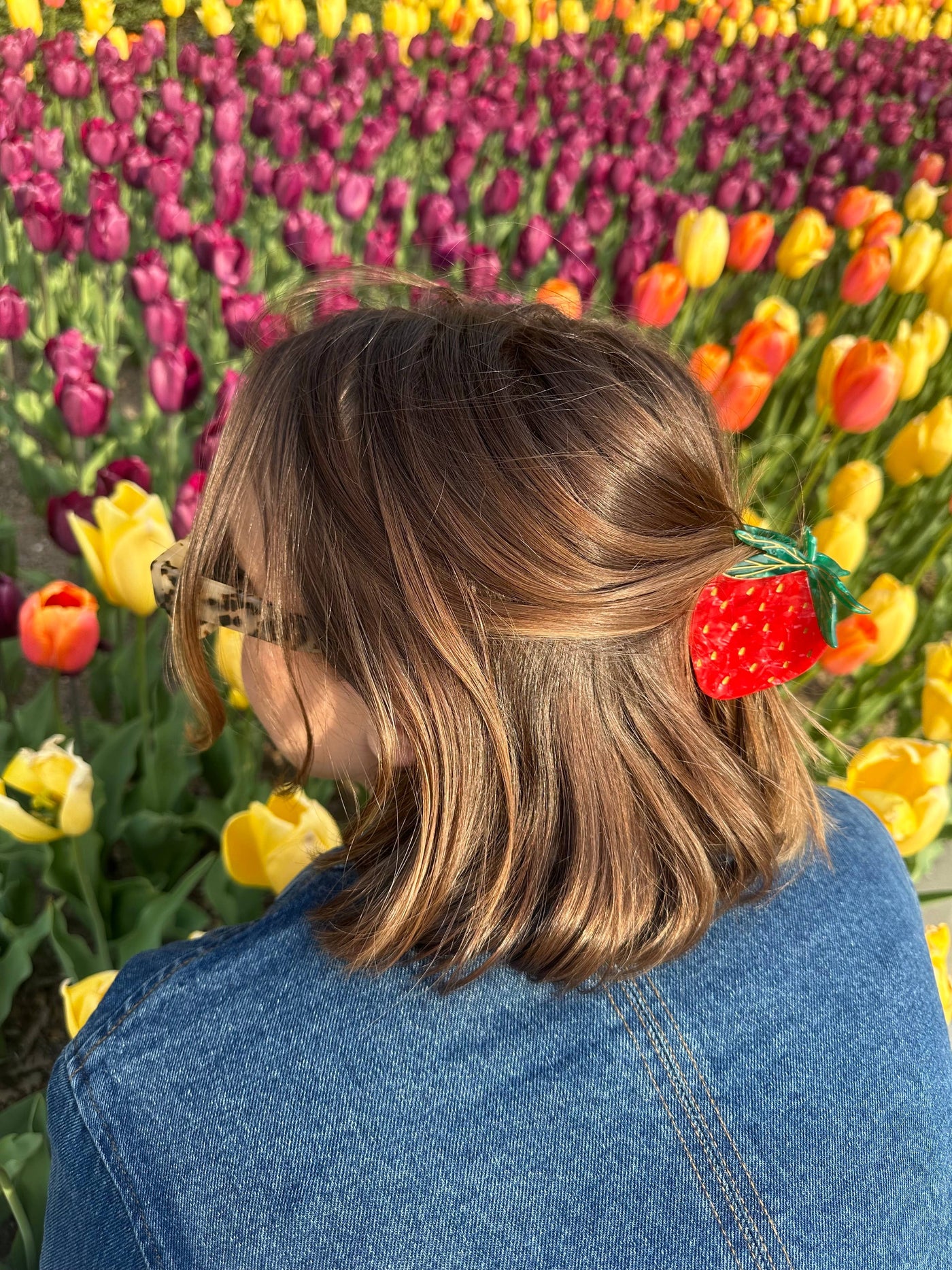 Hand-painted Strawberry Fruit Claw Hair Clip