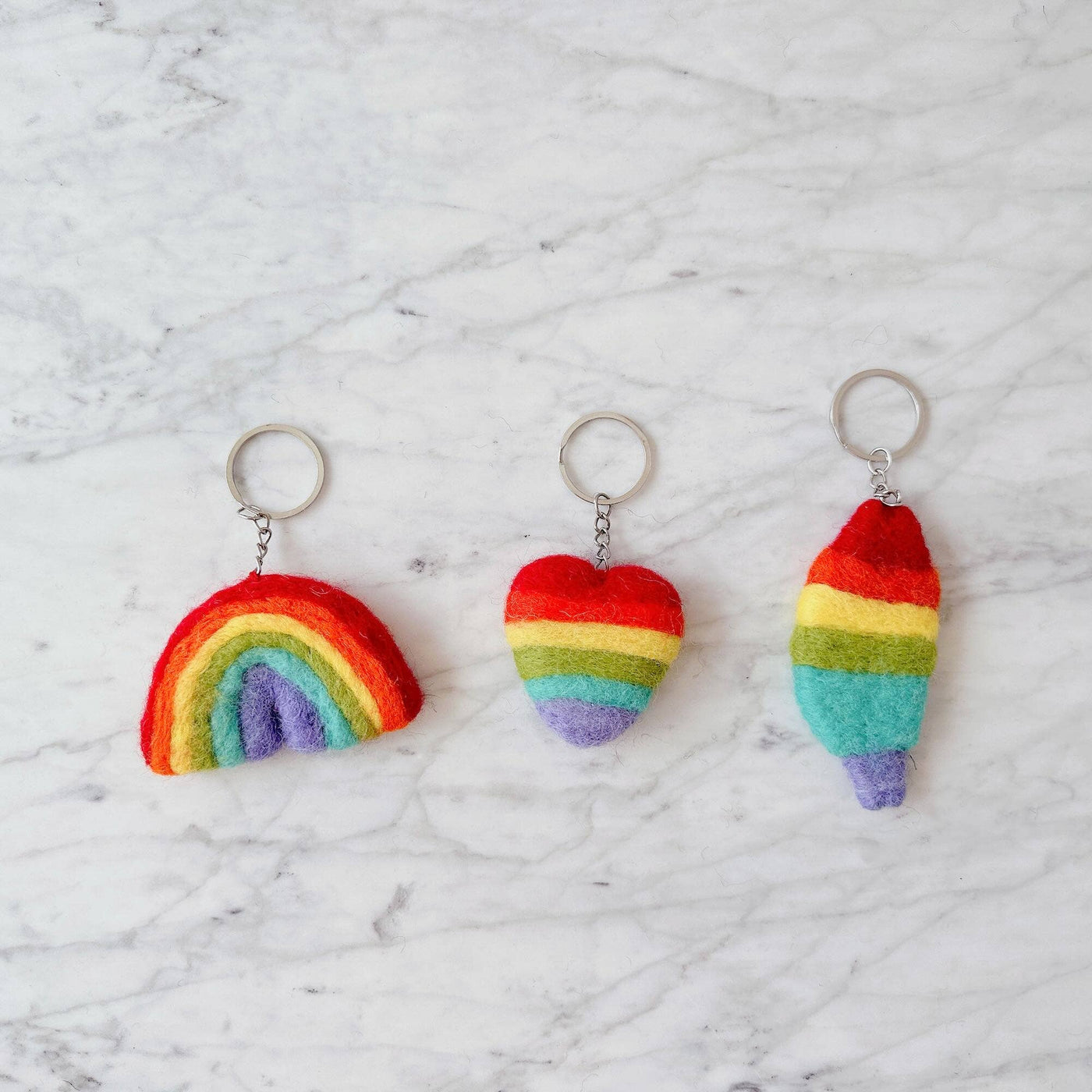 Felt Rainbow Keychain
