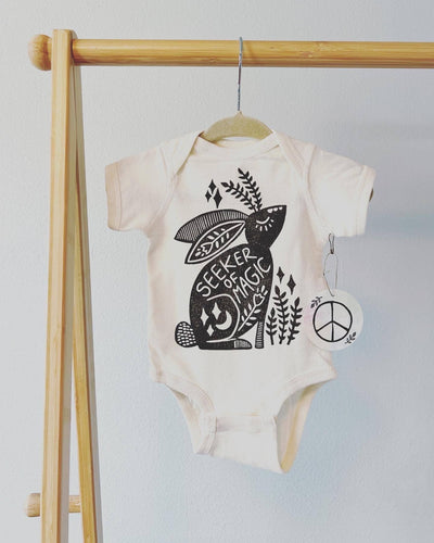 Seeker of Magic Baby Bodysuit, Rabbit baby outfit.