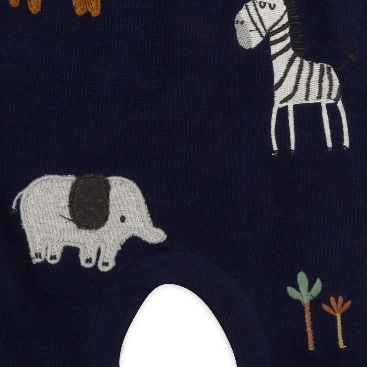 Elephant Zebra Applique Baby Overall Set (Organic Cotton)