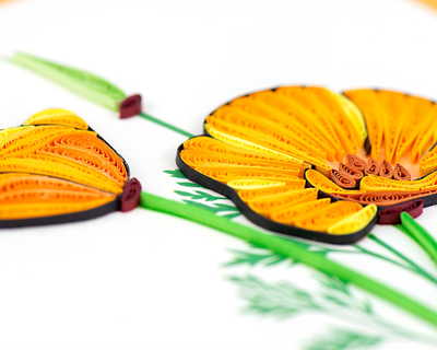Yellow Poppies Quilling Card