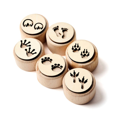 Wooden Dough Stampers - Animal Tracks - case